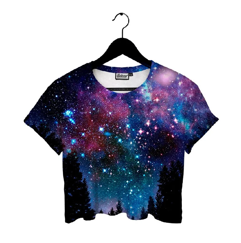 Comfortable Lounge Clothing Galaxy Forest Crop Tee