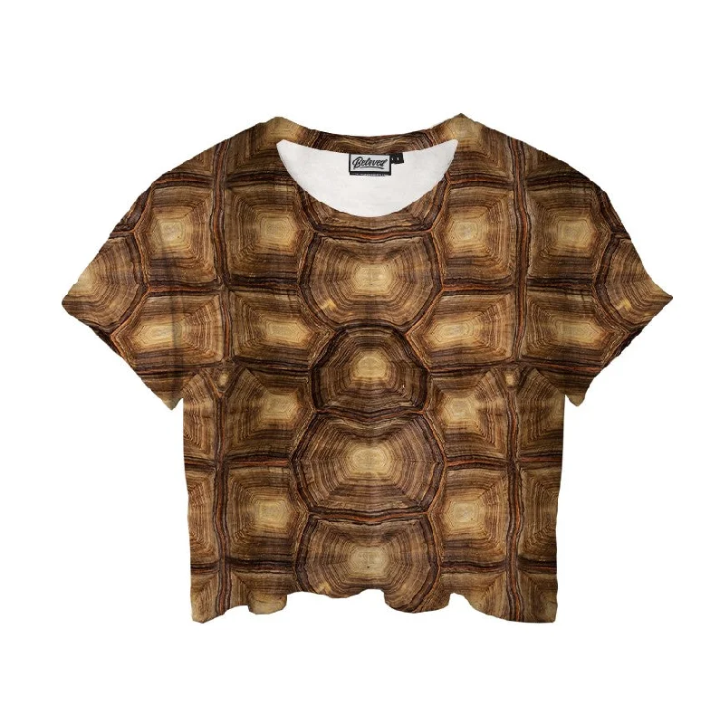 Women's Charming Outfit For Events Turtle Shell Crop Tee